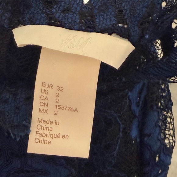 H&M Navy Lace Long Sleeve Blouse - Picture 5 of 5